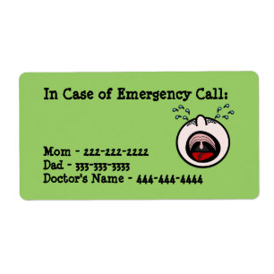 En cas d'urgence étiquettes