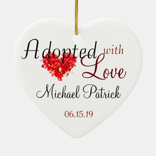En Céramique Adopté avec amour ornement d'adoption (Dos)