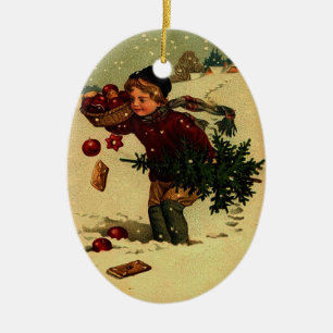 En Céramique Antique ornement d'illustrations de Noël