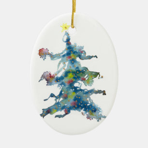 En Céramique Arbre de Noël, lunatique, ornement