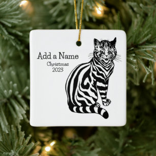 En Céramique B&W Illustration & Texte 2 ・ Louis Wain ・ Ornement