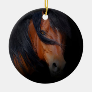 En Céramique Beau Ornement Cheval De Baie