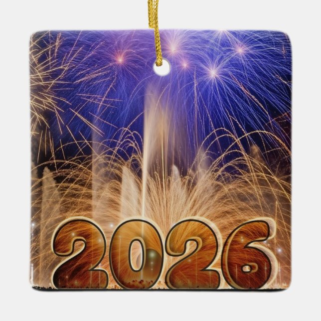 En Céramique Bonne année 2026 Ornement (Devant)