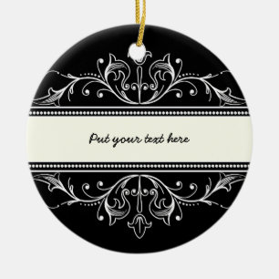 En Céramique Bordure ornementale noir blanc personnage ornement