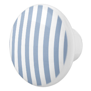 En Céramique Bouton de porte bleu et blanc rayé