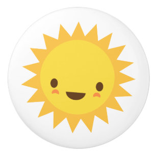 En Céramique Bouton de porte du soleil de Kawaii - conception