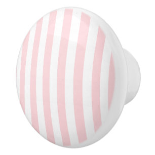 En Céramique Bouton de porte rayé rose et blanc