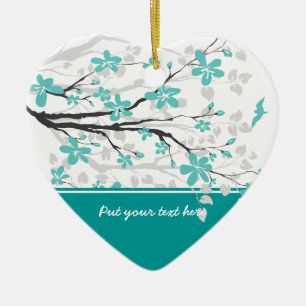 En Céramique Branche de Magnolia et fleurs ornement personnalis