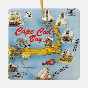 En Céramique Cape Cod ornement illustré
