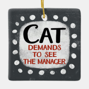 En Céramique Cat Demande De Voir Le Gestionnaire Ornement