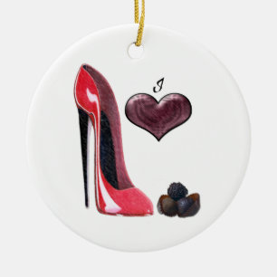 En Céramique Chaussure d'amour et ornement stylets rouges de