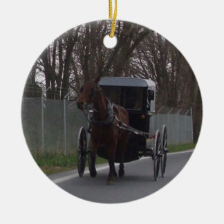 En Céramique Cheval amish et ornement avec des erreurs