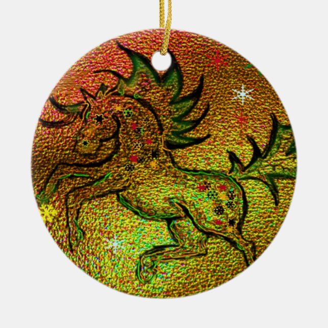 En Céramique Cheval de Noël - ornement (Devant)