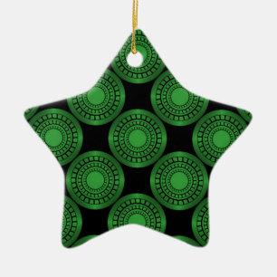 En Céramique Circles ultra-modernes Ornement Star, Vert