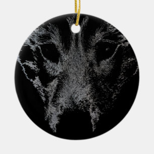 En Céramique Décoration personnalisée de l'ornement Wolf Pup