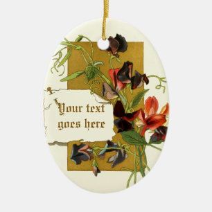 En Céramique Dessin vintage rouge violet pois doux ornement