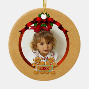 En Céramique Deux Ornement Visite Gingerbread Enfants