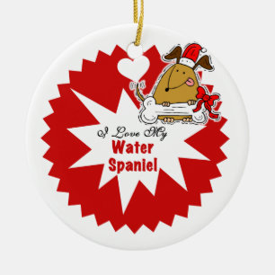 En Céramique Eau personnalisée Spaniel Dog Keepsaké Ornement