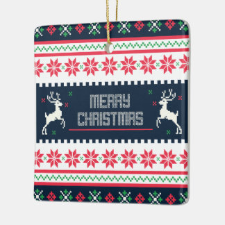 En Céramique Joyeux Noël Carré ornement