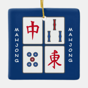 En Céramique Mahjong Jeu Tiles Design Ornement
