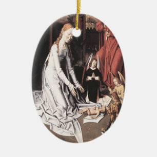 En Céramique Marie avec Jésus et Anges Ornement