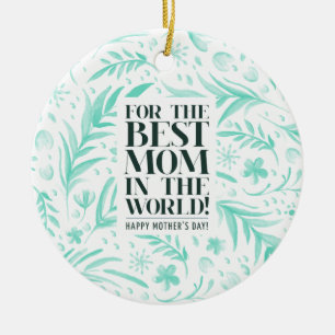 En Céramique Meilleure maman du monde Fête des mères Ornement
