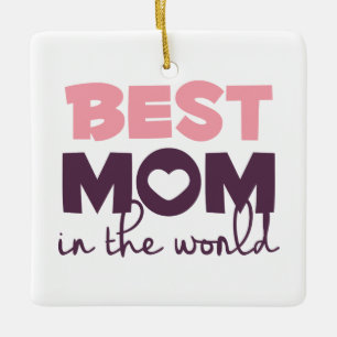 En Céramique Meilleure maman du monde Fête des mères   Ornement