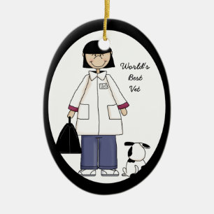 En Céramique Meilleure ornement vétérinaire féminin