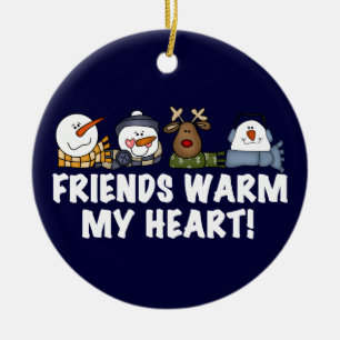 En Céramique Mes amis réchauffent mon coeur gardien Ornement