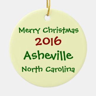 EN CÉRAMIQUE ORNEMENT 2016 DE NOËL D'ASHEVILLE LA CAROLINE DU