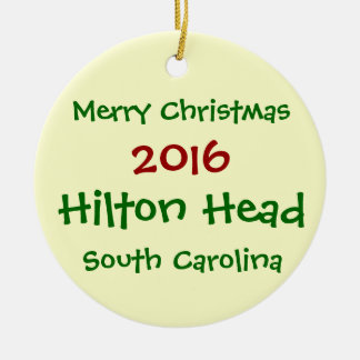 EN CÉRAMIQUE ORNEMENT 2016 DE NOËL DE HILTON HEAD LA CAROLINE