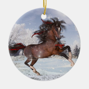 En Céramique Ornement Arabe de cheval de Noël