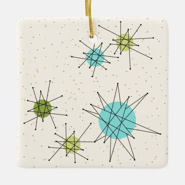 En Céramique Ornement atomique iconique de Noël de Starbursts (Devant)