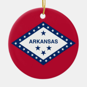 En Céramique Ornement avec drapeau de l'Arkansas
