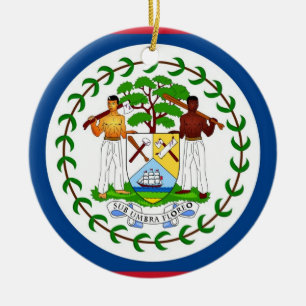 En Céramique Ornement avec drapeau du Belize