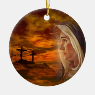 En Céramique Ornement béni de calvaire de Vierge Marie