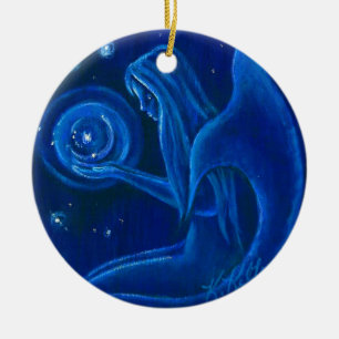 En Céramique Ornement bleu de Noël d'univers de sirène