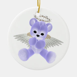 En Céramique Ornement bleu d'ours d'ange gardien de KRW