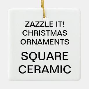 En Céramique Ornement carré d'arbre de Noël de porcelaine de