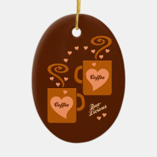 En Céramique Ornement d'amants de café, personnaliser