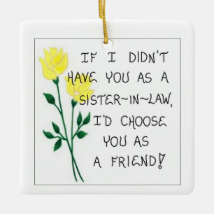 En Céramique Ornement d'arbre de Noël - Cadeau pour Soeur - bel