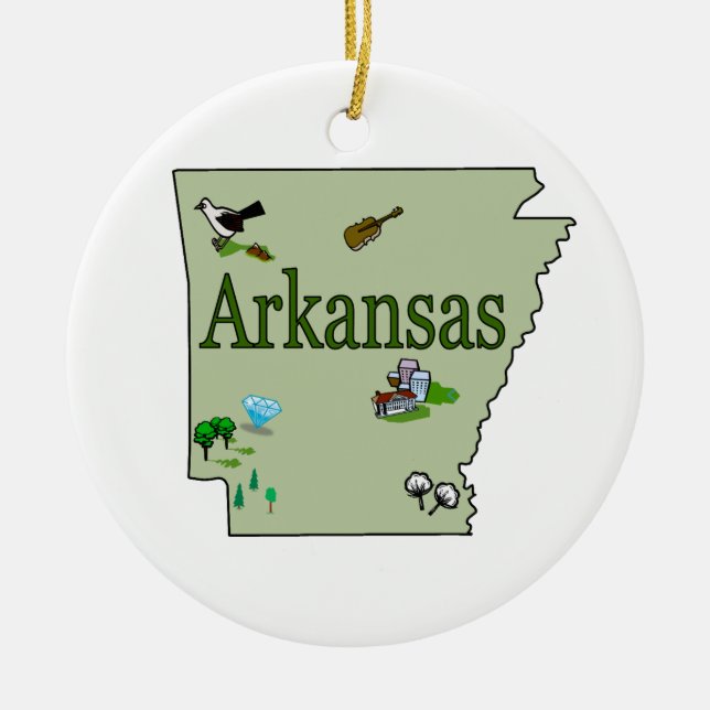 En Céramique Ornement d'arbre de Noël de l'Arkansas (Devant)