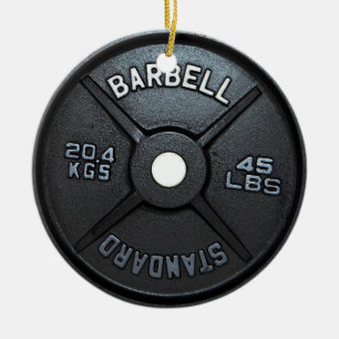 En Céramique Ornement de barbell Plate Tree