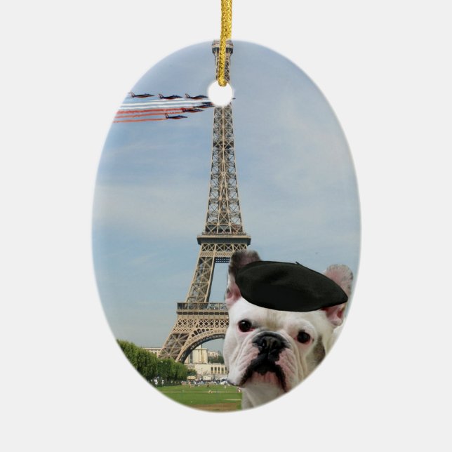 En Céramique Ornement de bouledogue français (Devant)