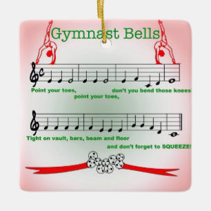 En Céramique Ornement de chanson de Jingle Bell de gymnastique