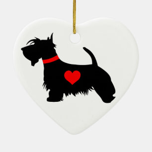 En Céramique Ornement de coeur de chien de Scottie
