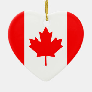 En Céramique Ornement de coeur de drapeau du Canada