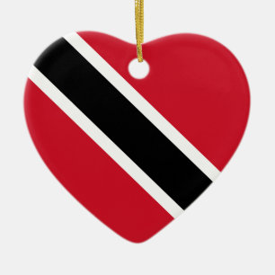 En Céramique Ornement de coeur de drapeau du Trinidad-et-Tobago