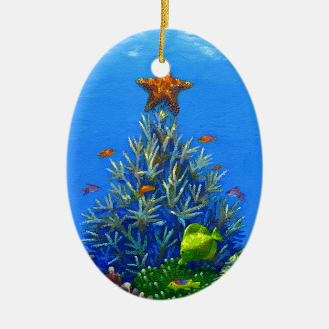 En Céramique Ornement de corail d'arbre de Noël (Devant)