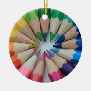 En Céramique Ornement de crayons colorés
